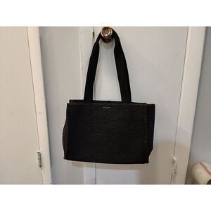 Vintage‎ Authentic KATE SPADE Tweed Sam Shoulder Handbag in Charcoal MADE IN USA